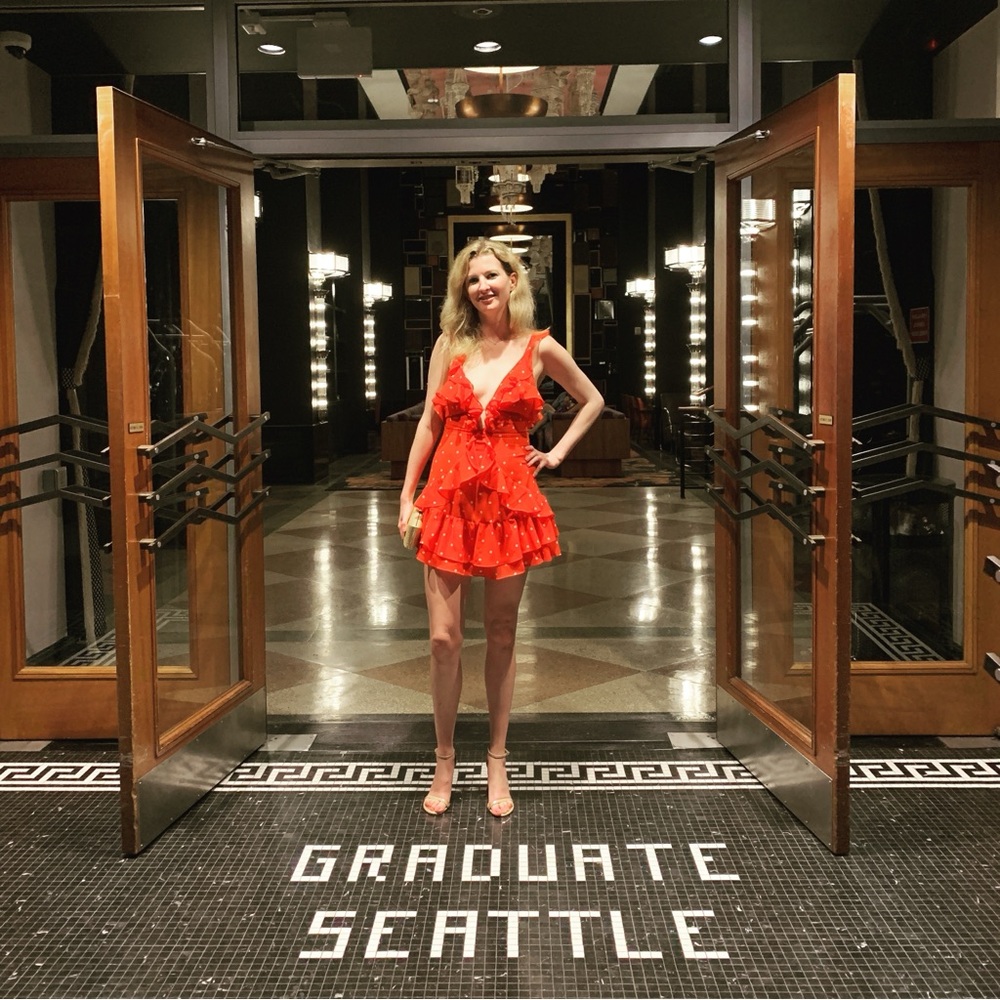 For Love And Lemons Analisa Poka Dot Red Mini Dress